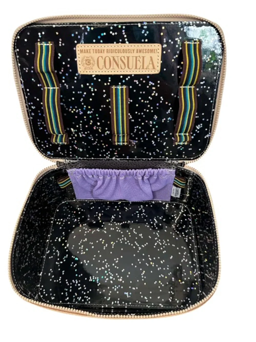 Consuela Dani (Black/Gray & Leopard-Print) Cosmetic Train Case